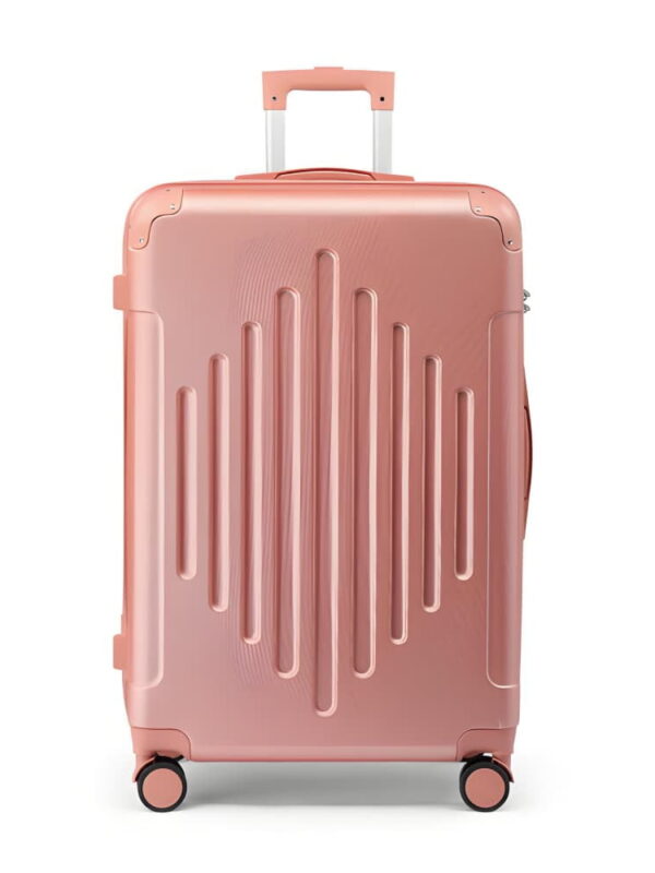 28in Rose Gold ABS Luggage Case with Diamond Texture - Reinforced Corners, Spacious Travel Suitcase for Business Trips & Vacations