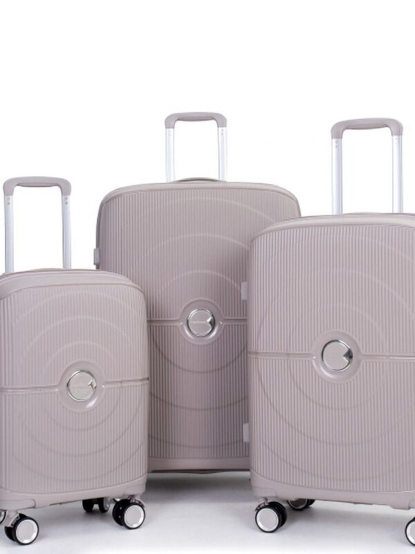 3 Piece Luggage Set Expandable Suitcases Set with Spinner Wheels & TSA Locks, Khaki