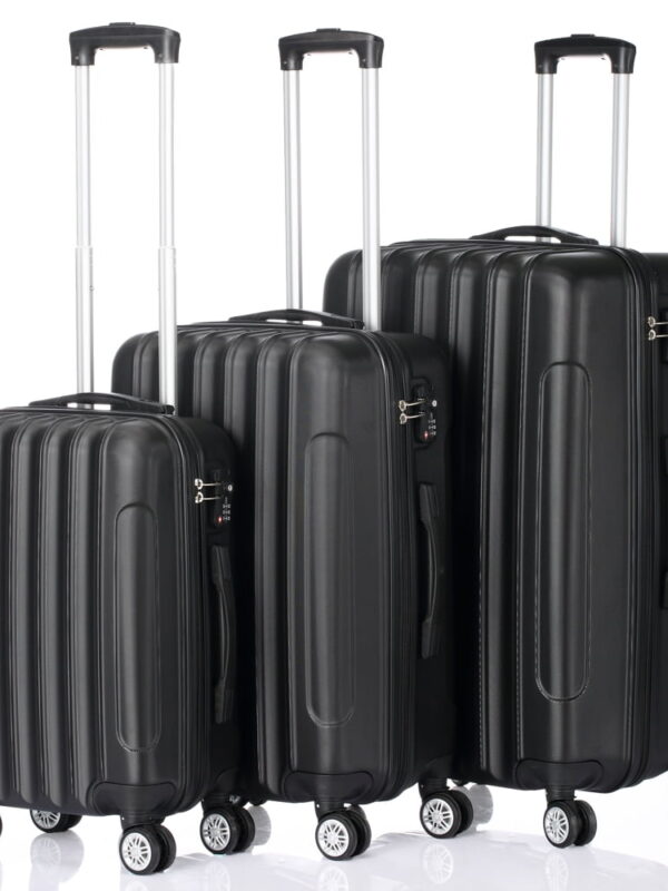 3-Piece Multifunctional Travel Storage Suitcase (20"/24"/28"), Large Capacity, Durable, for Travel & Daily, Black