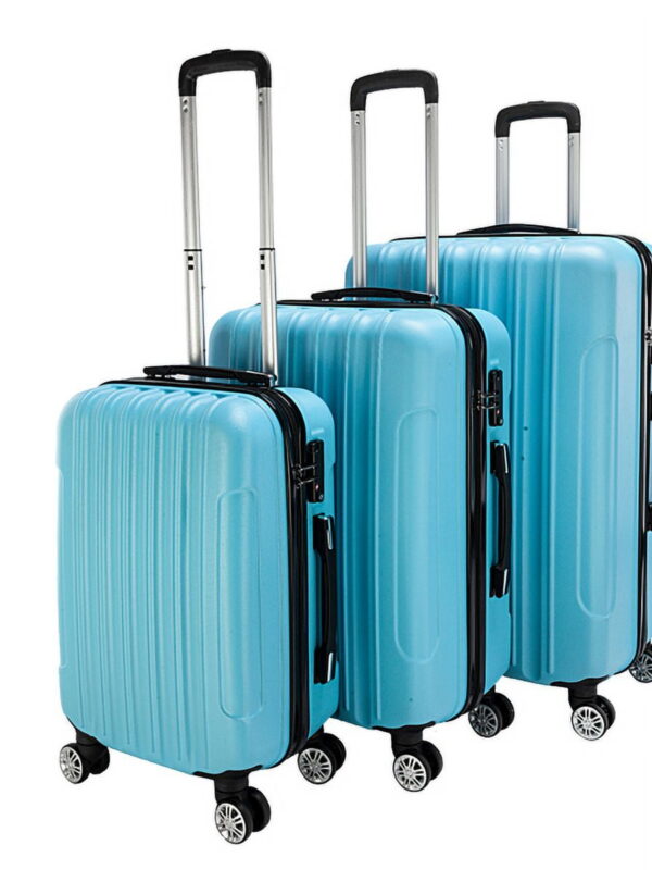 3-in-1 Nesting Suitcase Set (20/24/28 Inch) - Large Capacity Durable Travel Luggage w/Metal Frame, Lightweight Plastic Storage