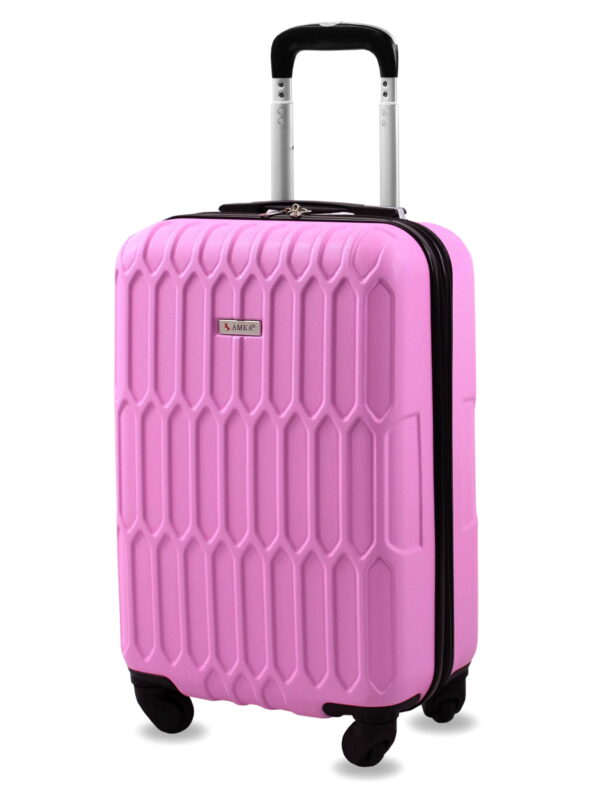 AMKA Honeycomb 22 in. Pink Carry-On Expandable Spinner Suitcase