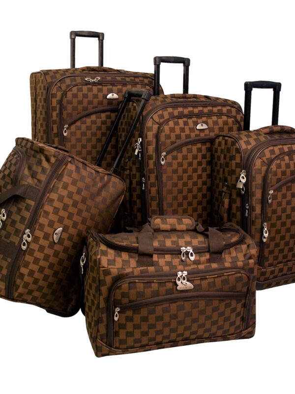 American Flyer Madrid 28” Unisex 5-Piece Spinner Luggage Set, Black