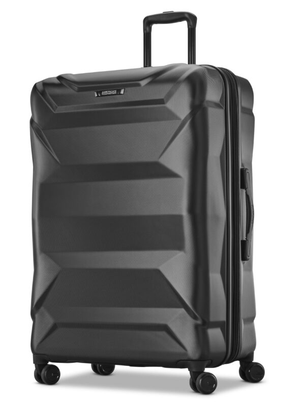 American Tourister Armour XLT Hardside Large Checked Luggage with Spinner Wheels - Black