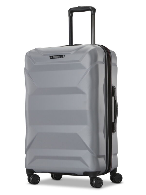 American Tourister Armour XLT Hardside Medium Checked Luggage with Spinner Wheels - Grey