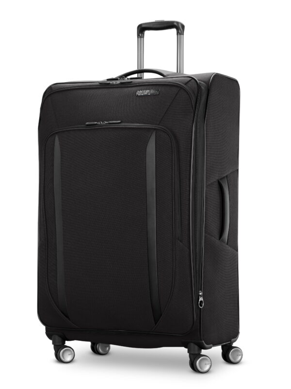 American Tourister Dash XLT Softside Large Checked Luggage with Spinner Wheels Single Piece - Black