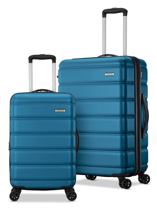 American Tourister Roll Out 2-Piece Luggage Set with Spinner Wheels (Carry on/Medium Checked) - Lagoon Blue