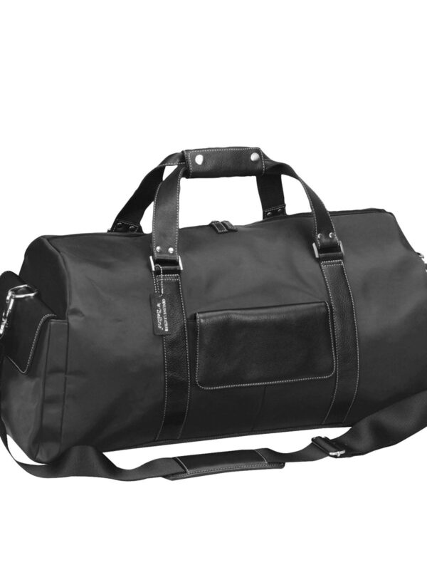 BLACK LEATHER BELLINO ITALIAN CARRY-ON DUFFEL BAG