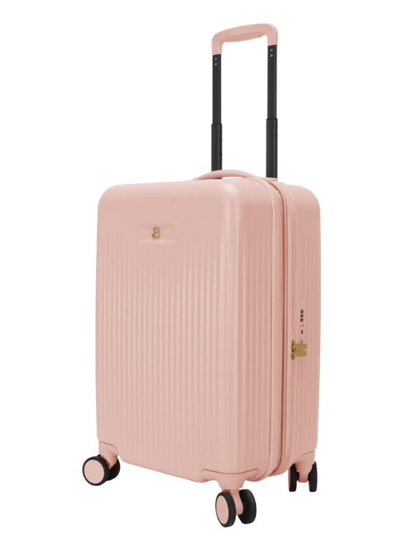 Beautiful 20-inch Carry-On Expandable Hardside Upright Luggage by Drew Barrymore, Rose Pink