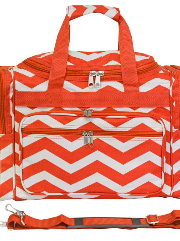 CalBags Chevron 16-inch Shoulder Carry-on Duffel Bag - Orange White Chevron