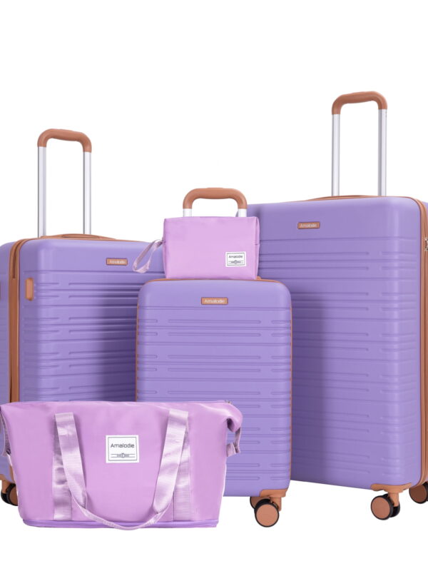 Carry On Suitcase 5PCS Luggage Set ABS Spinner Wheels Lightweight Luggage