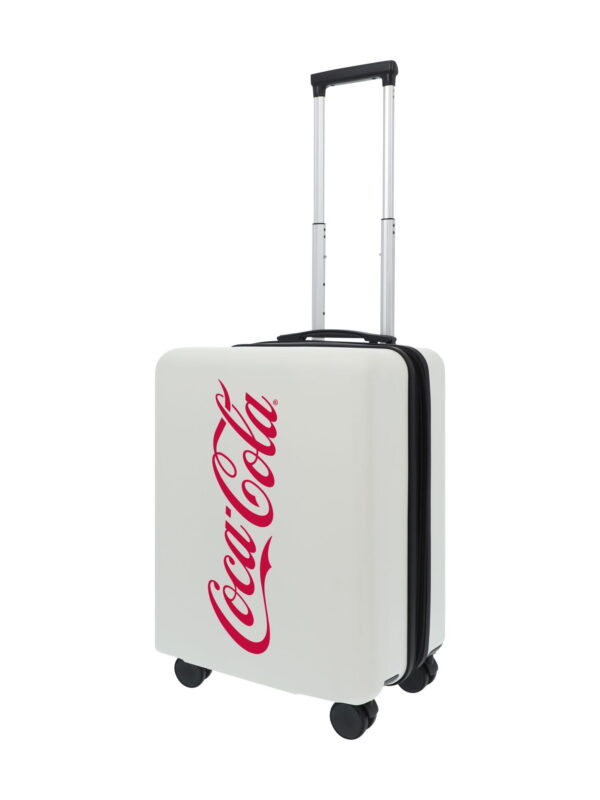 Coca Cola 22.5 Inch Carry On Luggage, Hardshell Rolling Suitcase with Spinner Wheels, White
