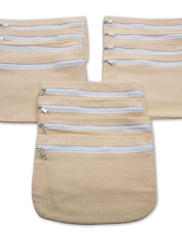 Color-Me™ Cosmetic Canvas Bags (Pack of 12)