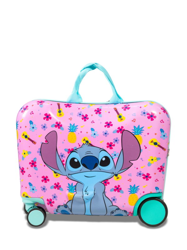 Kid's Disney Lilo and Stitch Floral Character Ride On Scooter Hardside Luggage for Boys and Girls -Pink