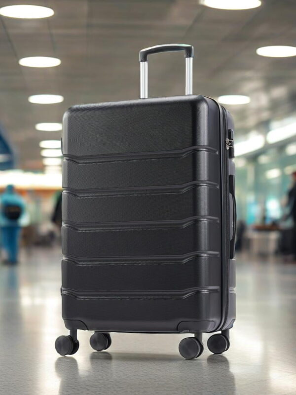 EDX 24 Inch Hardside Luggage, Expandable Rolling Luggage with TSA Lock and Spinner Wheels, Black