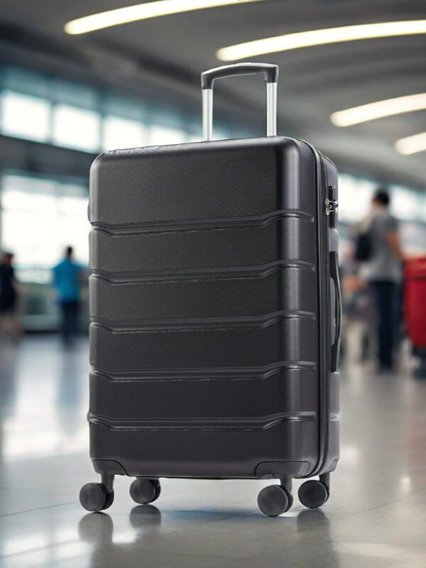 JIOABL 24 Inch Luggage with Spinner Wheels, Hardside Expandable Rolling Luggage with TSA Lock, Black