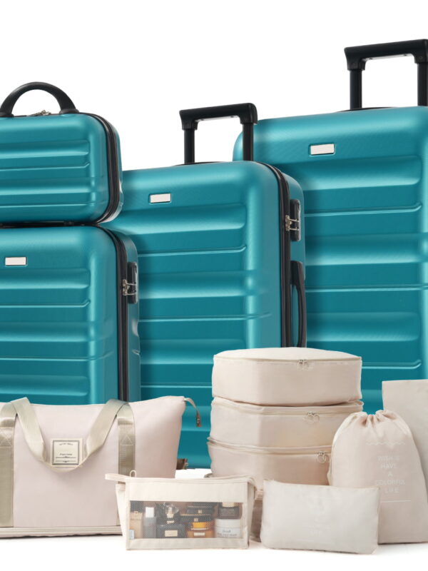 Hardshell ABS Luggage Set - Carry-On Suitcases with Dual Spinner Wheels,Check-In Sizes for Travel & Business