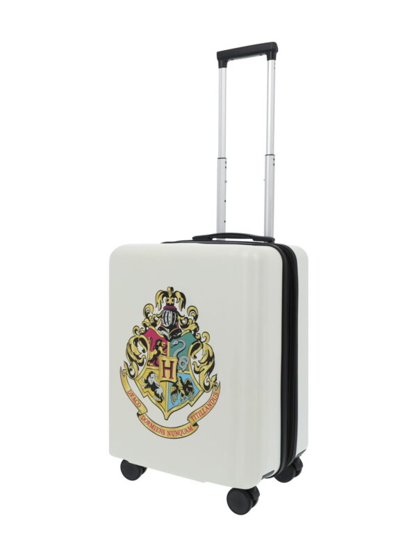 Harry Potter 22.5 Inch Carry On Luggage, Hogwarts Crest Hardshell Rolling Suitcase with Spinner Wheels, White