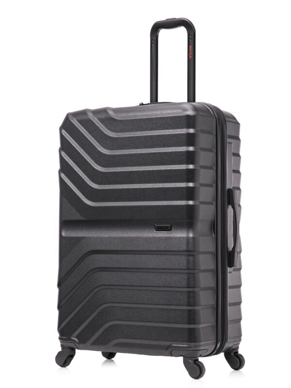 InUSA AURUM 28" Hardside Lightweight Checked Luggage with Spinner Wheels, Handle and Trolley, Black