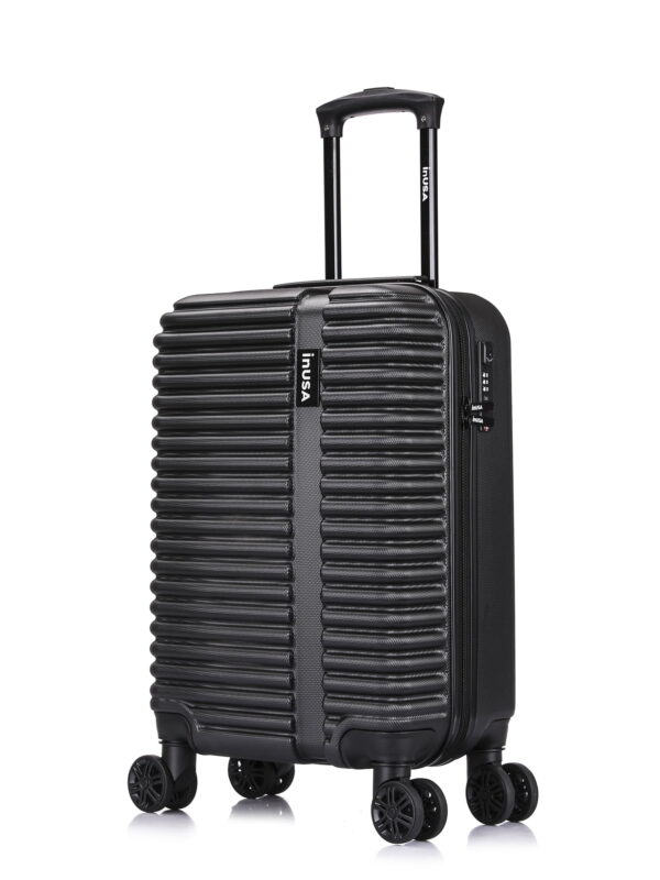 InUSA Ally 20" Hardside Lightweight Luggage with Spinner Wheels, Handle and Trolley, Black