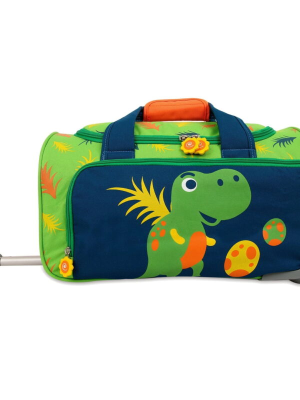 J World Boys Kids travel Duffle Bag with Wheels Carry-on Luggage, Dino