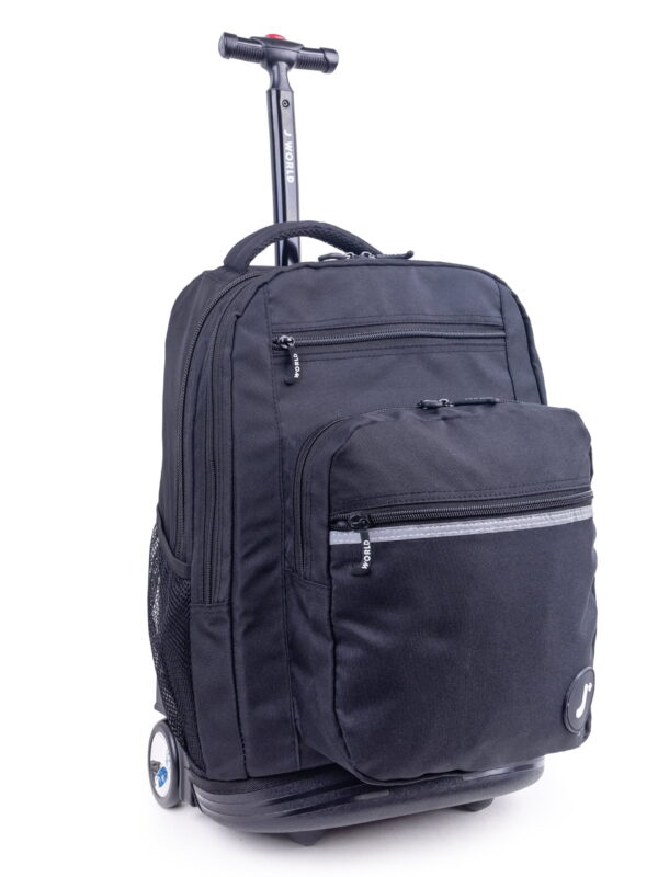 J World Unisex Sundance 20" Rolling Backpack with Laptop Sleeve for School and Travel, Black