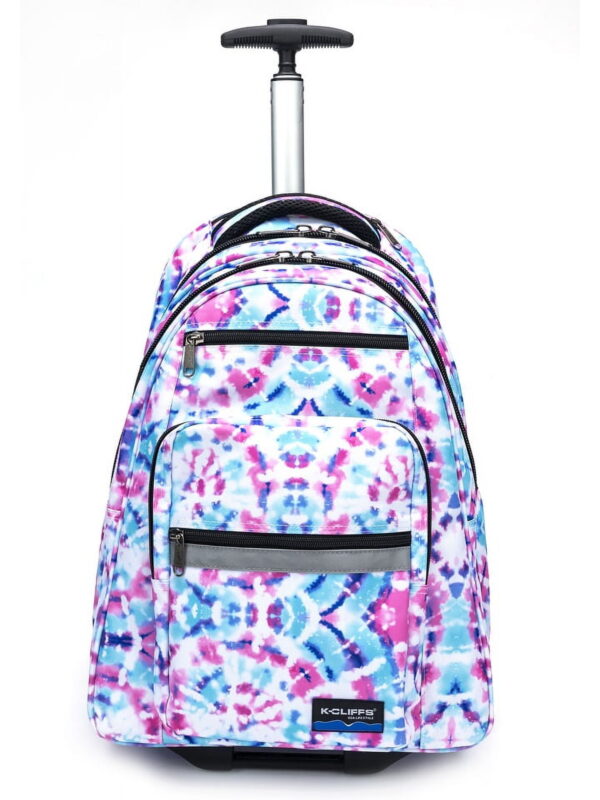 K-Cliffs Heavy Duty Rolling School Backpack, Traveling Book bag Pastel, Unisex, Teen-Adult