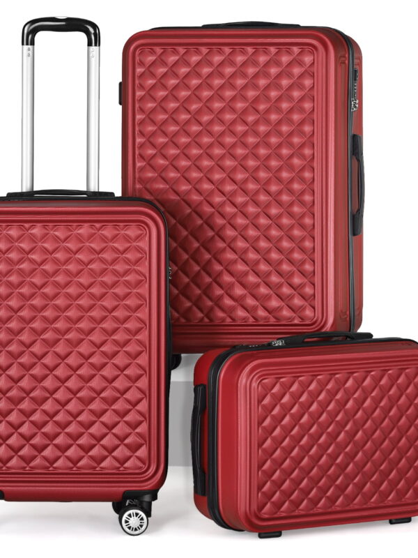 Luggage 3-Pieces Set ABS Durable Suitcase green 20"24"28"