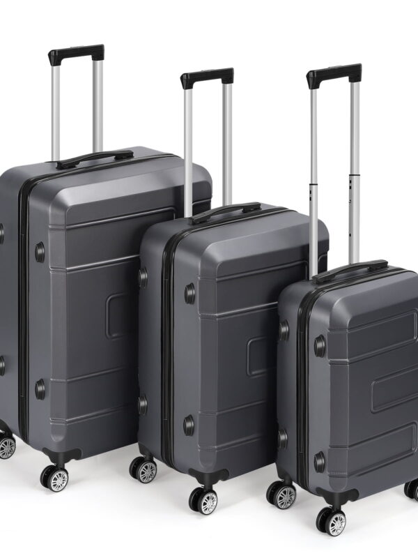 Luggage 3-Piecesv set Spinner Wheels TSA Lock For Travel Gray 20"24"28"