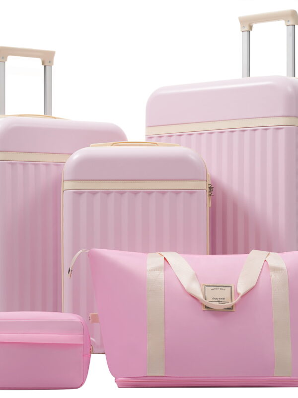 Luggage Set 5 Piece, Hardside Carry on Suitcase , Expandable Luggage with Travel Bags Spinner Wheels TSA Lock