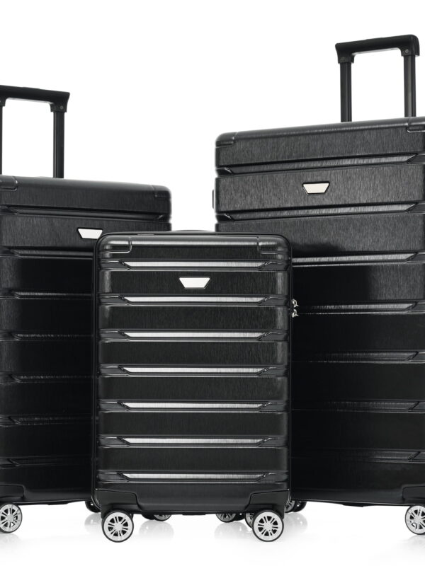 Hardshell Luggage Set 3 Piece, Durable ABS+PC Travel Suitcase with Spinner Wheels for Men Women (20/24/28 Inch)