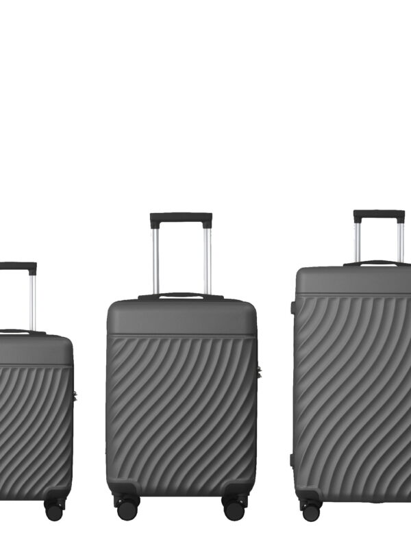 MAYEERTY 3-Piece ABS Luggage Set – Spinner Wheels, TSA Lock, Durable Suitcases, Ash Gray