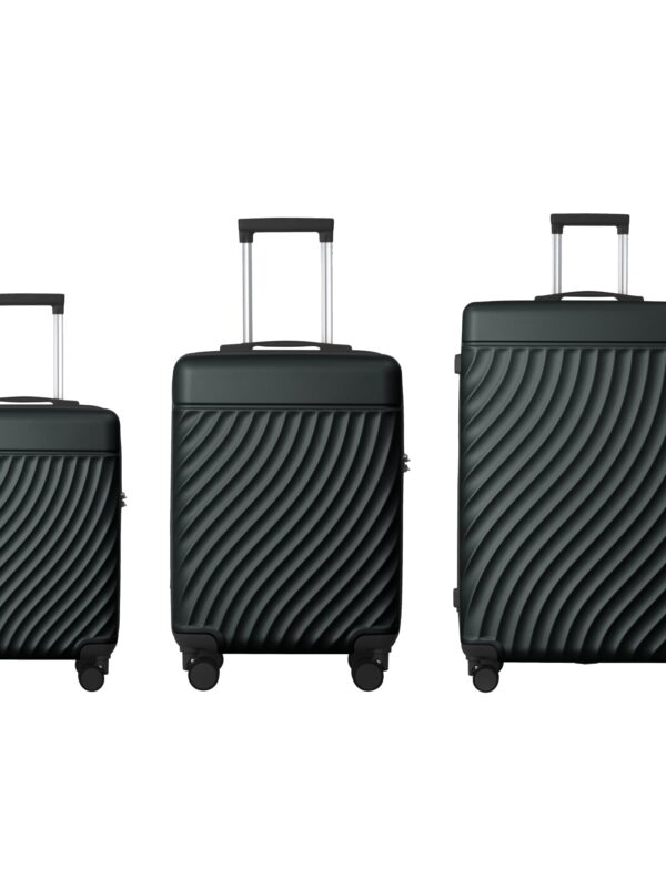 MAYEERTY 3-Piece ABS Luggage Set – Spinner Wheels, TSA Lock, Durable Suitcases, Dark Green
