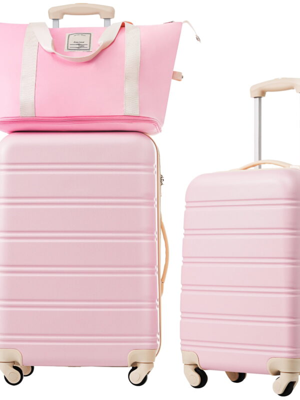 MAYEERTY 3-Piece Hardshell Luggage Set with TSA Lock for Travel, 20"+24"Lightweight Suitcases & Duffle Bag