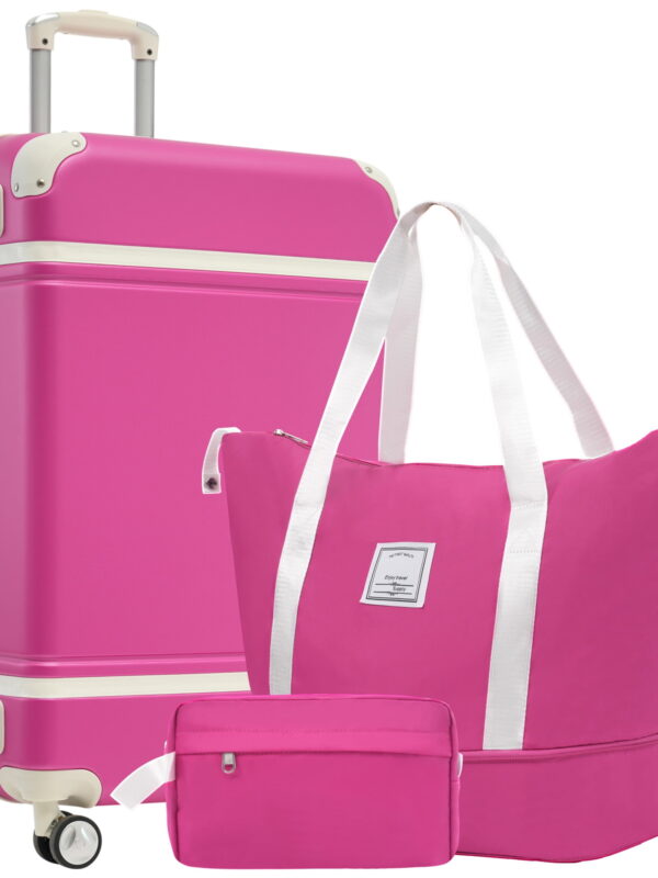 MAYEERTY 3-Piece Retro Luggage Set with TSA Lock for Travel, 28"Hardside Suitcase & Duffle Bag & Toiletry Bag