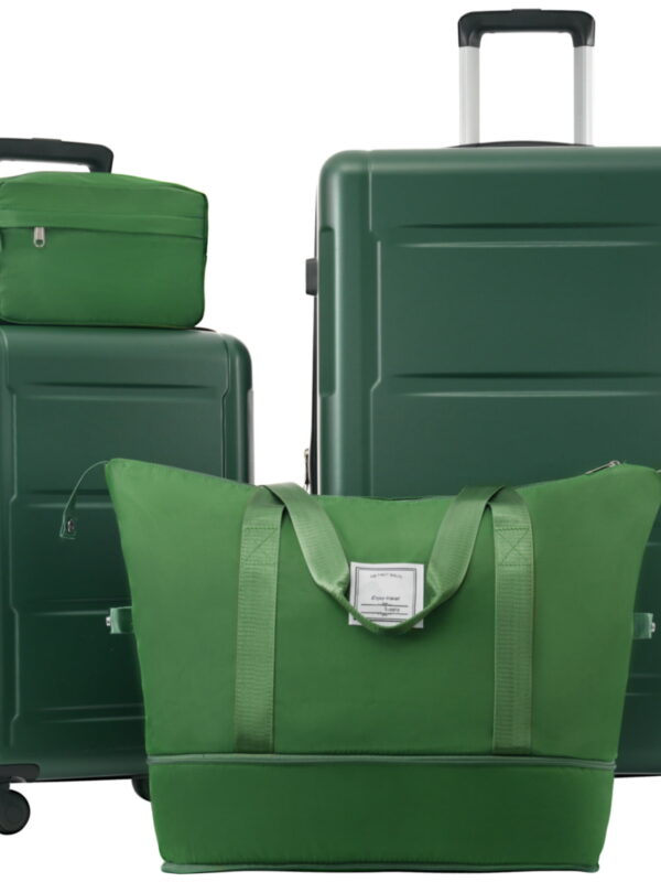 MAYEERTY 4-Piece Hardside Luggage Travel Set with TSA Lock, 20"+28"Expanable Suitcase & Duffle Bag & Toiletry Bag