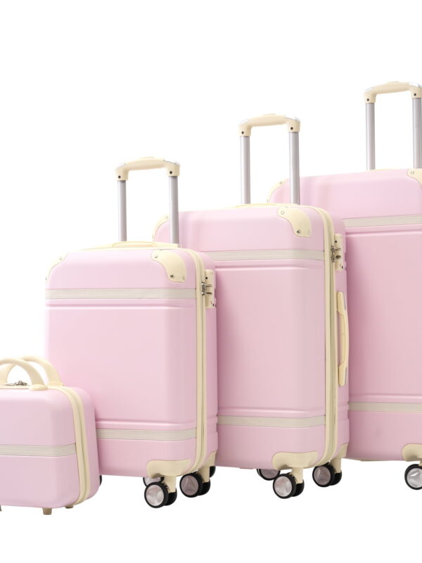 MAYEERTY 4-Piece Retro Hardshell Luggage Set with TSA Lock for Travel, 20"+24"+28"Lightweight Suitcases & Cosmetic Case