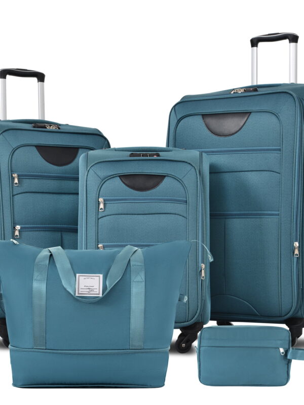 MAYEERTY 5-Piece Oxford Cloth Luggage Travel Set, Duffel Bags & Lightweight,Softside,Upright,Spinner Suitcases