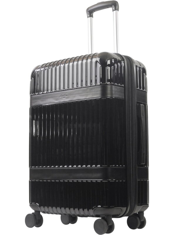 Martha Stewart The Bedford 26 Inch Rolling Luggage, Hardshell Suitcase with Spinner Wheels, Black