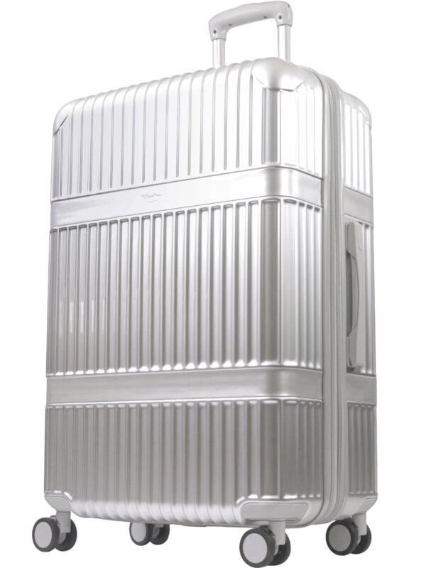 Martha Stewart The Bedford 30 Inch Rolling Luggage, Hardshell Suitcase with Spinner Wheels, Silver