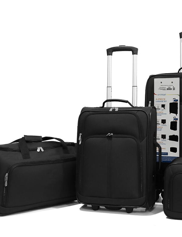 Protege 4-Piece Softside Luggage Set, Black