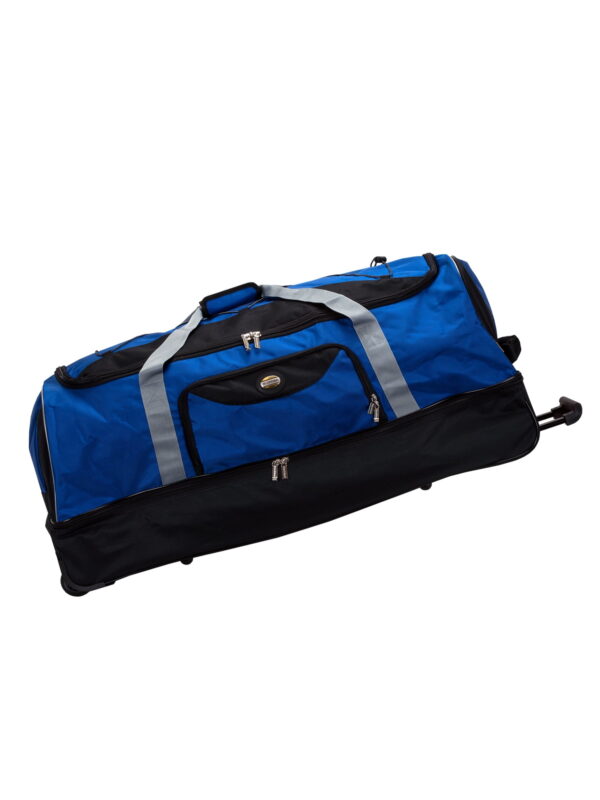 Rockland Luggage 40 Drop Bottom Rolling Duffel Bag, Navy
