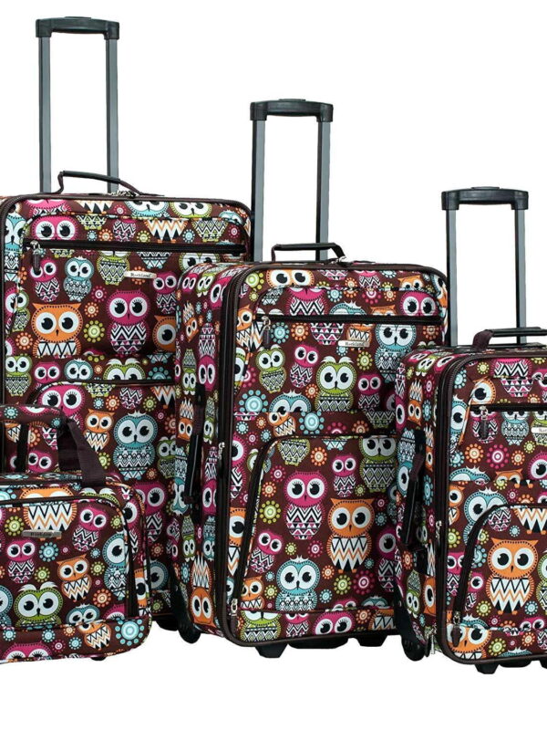Rockland Luggage Jungle 4 Piece Softside Expandable Luggage Set F125