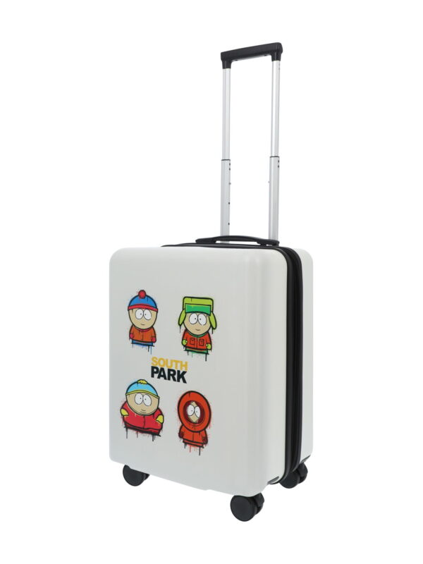 South Park 22.5 Inch Carry On Luggage, Stan, Kyle, Cartman and Kenny Hardshell Rolling Suitcase with Spinner Wheels, White