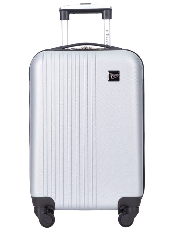 Travelers Club Hard Side 20-inch Spinner Rolling Carry-on Luggage, Silver