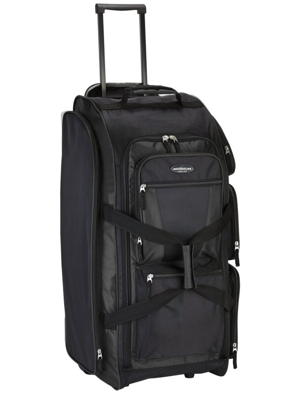 Travelers Club 30-inch Rolling Multi-Pocket Upright Duffel Bag - Black