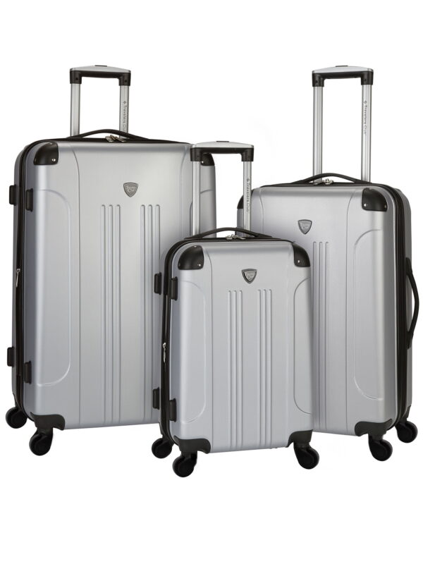 Travelers Club Chicago 3-Piece ABS Expandable ABS Travel Set - Silver