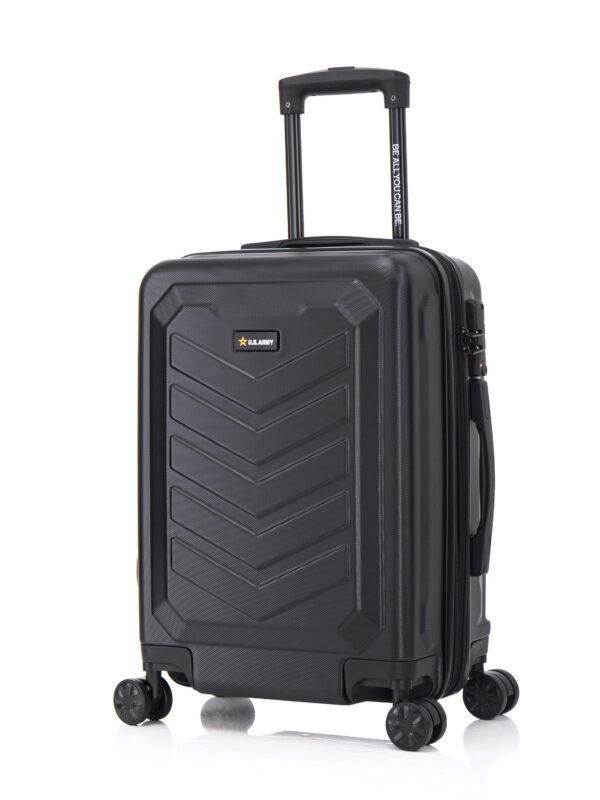 US ARMY FOX PRO 20" Expandable Carry-On Suitcase with TSA Lock Black