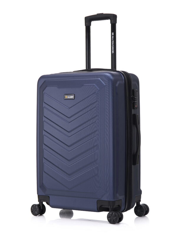 US ARMY FOX PRO 24" Expandable Medium Suitcase with TSA Lock Navy Blue
