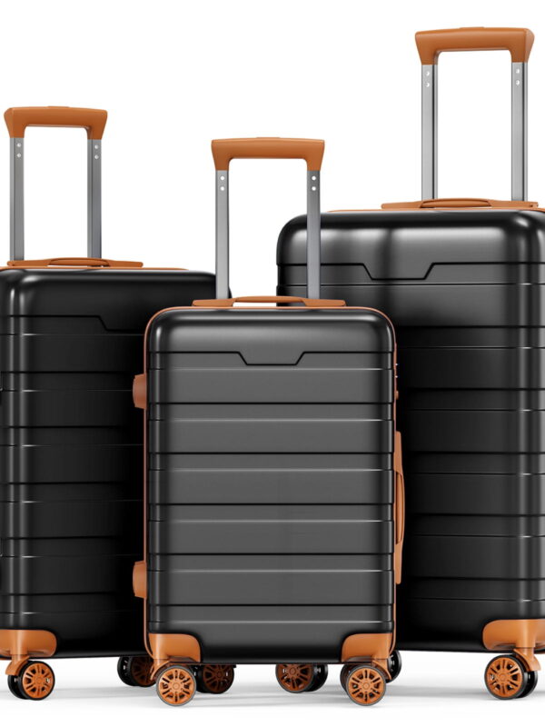 Vebreda 3 Piece Hardside Luggage Set with TSA Lock, 360° Spinner Wheels, Durable Lightweight Shell, Checked Suitcases (20”/24”/28”)