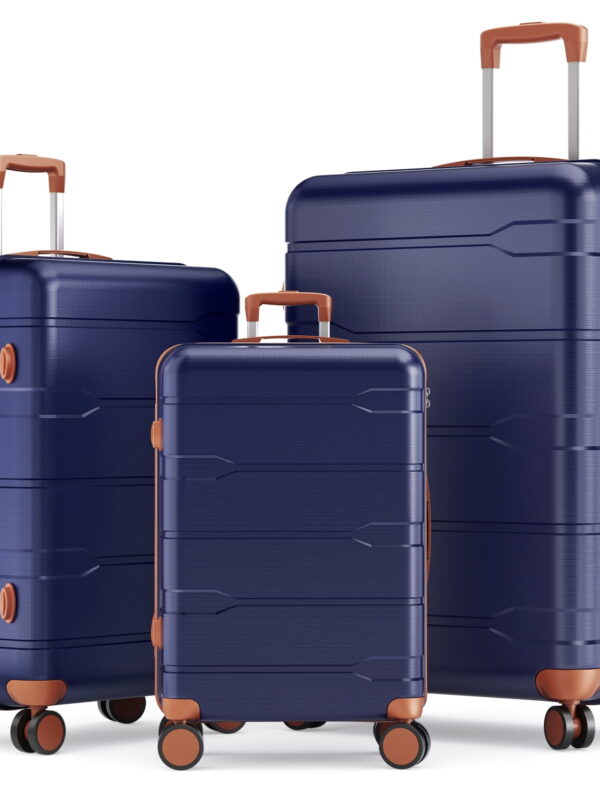 Vebreda 3 Piece Hardshell Luggage Set with TSA Lock, YKK Zippers, Spinner Wheels, Lightweight PC+ABS Suitcases (20”/24”/28”)